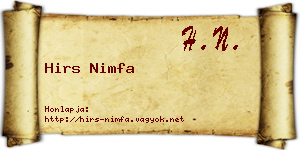 Hirs Nimfa névjegykártya